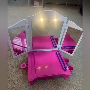 Girl Vanity Makeup with light on
 - Pink